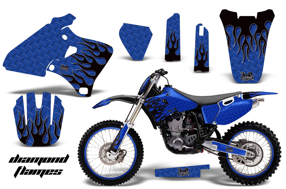 Yamaha YZ426F Graphics Kit DiamondFlames Blk BluBG